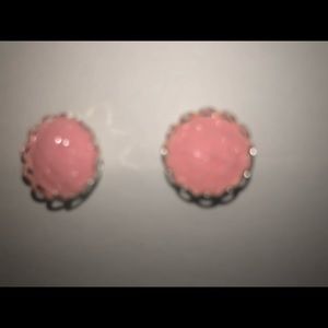Pink Druzy Studs.